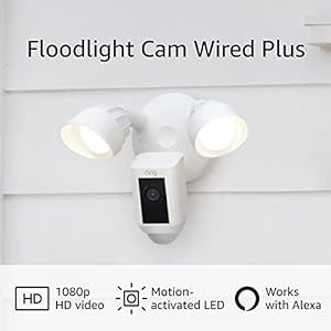 Ring Floodlight Cam Wired Plus with motion-activated 1080p HD video, White (2021 release)