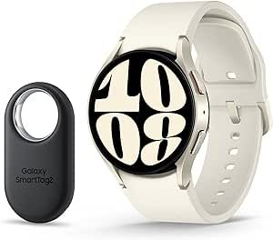 SAMSUNG Galaxy Watch 6 + SmartTag2 40mm Bluetooth w/Fitness Tracker, Personalized HR Zones, Advanced Sleep Coaching, Heart Monitor, BIA Sensor, US Version, Gold