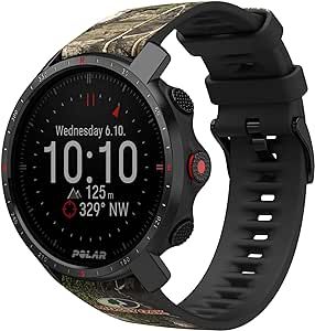 Polar Grit X Pro - GPS Multisport Smartwatch - Military Durability, Sapphire Glass, Wrist-Based Heart Rate, Long Battery Life, Navigation - Mossy Oak County DNA Edition